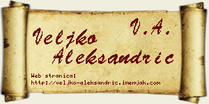 Veljko Aleksandrić vizit kartica